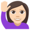 Person Raising Hand - Light emoji on Emojione